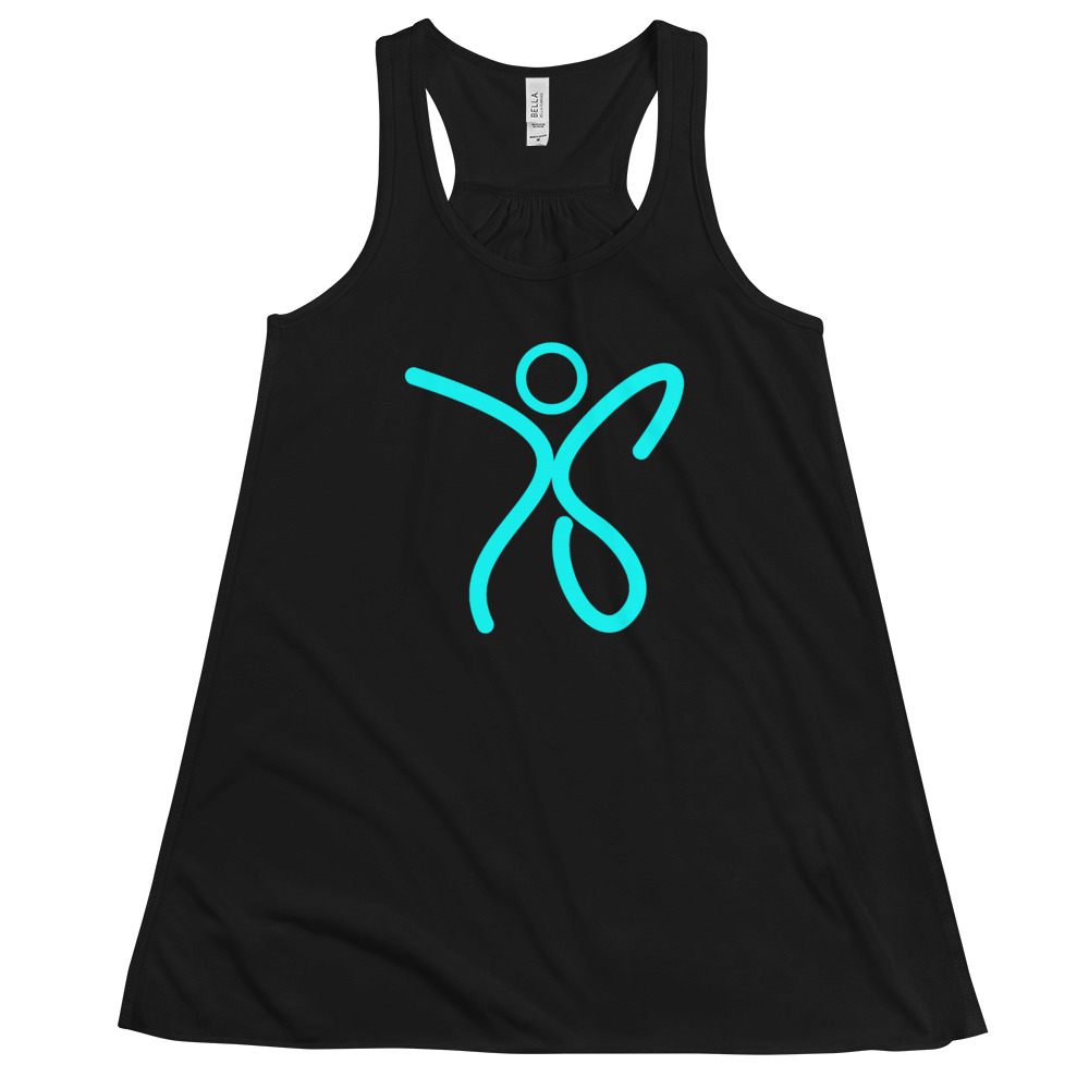 Taryn Stewart ‘Logo’ Women's Flowy Racerback Tank - Black