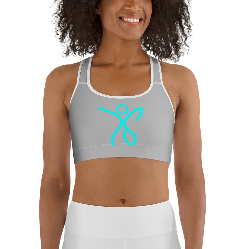 Taryn Stewart Sports Bra - Gray and Turquoise